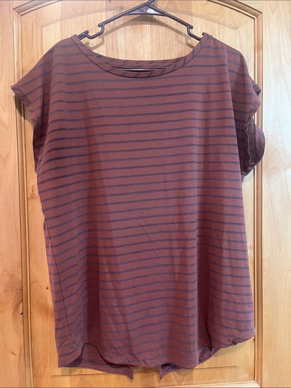 Mountain Hard Wear Women's Rust Brown Striped Cap-Sleeve Top
